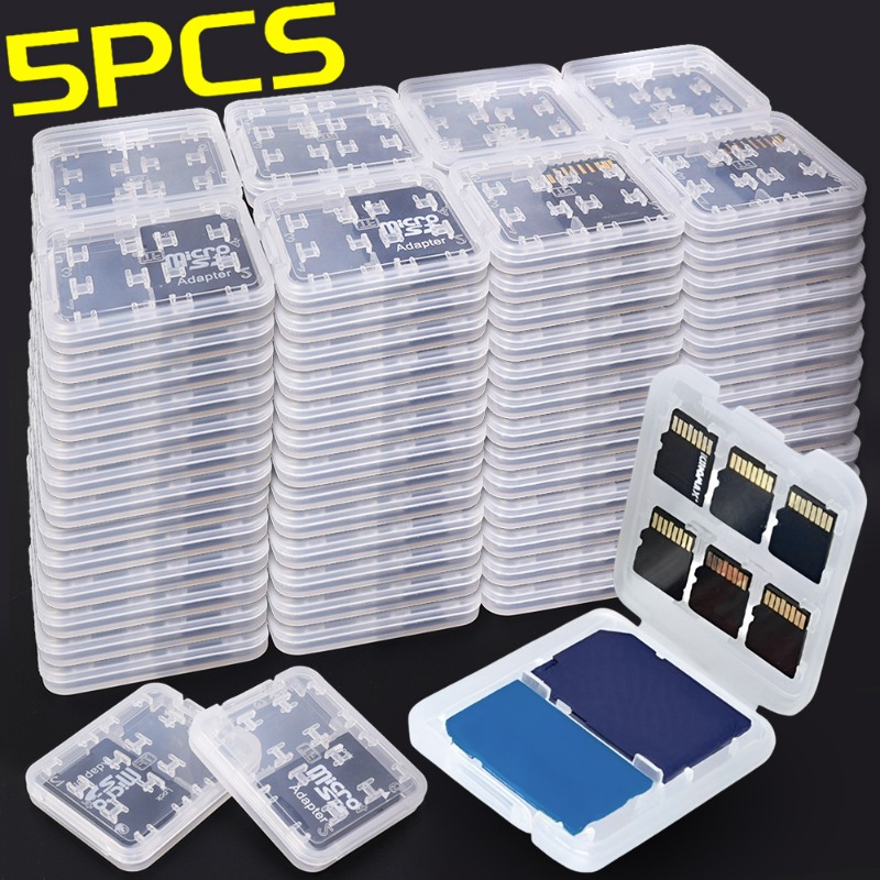 Home Assistant Sd - 1–5 Stück 8-in-1-Schutzhalter aus Kunststoff, transparent,