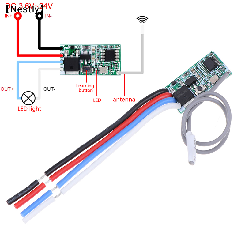 433Mhz Receiver Module - 433 MHz 1-Kanal-RF-Relaisempfänger, drahtlose Fernbedienung, Lichtschalter,