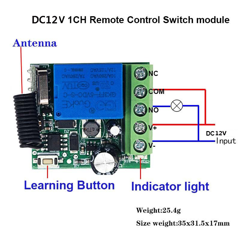 10A Relais-Empfängermodul DC 1 – 433Mhz Receiver Module Bewertung und Preis